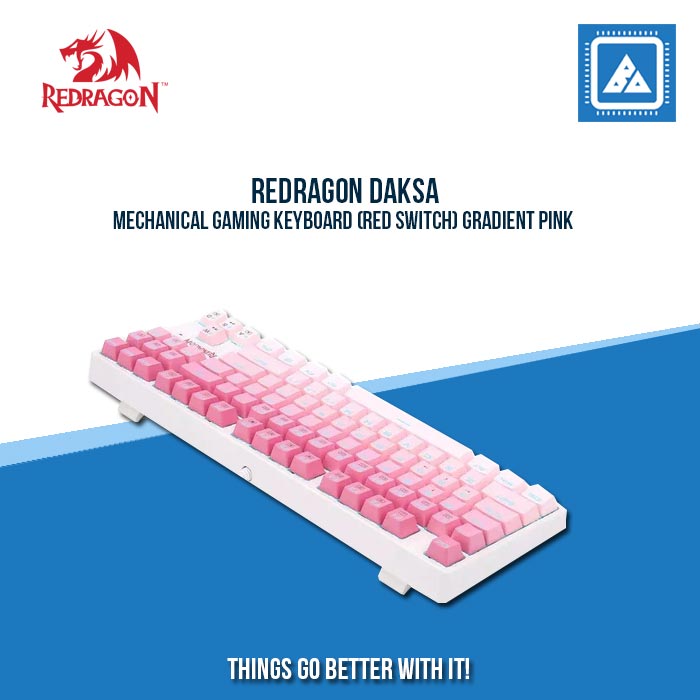 REDRAGON DAKSA MECHANICAL GAMING KEYBOARD (RED SWITCH) GRADIENT PINK REDRAGON DAKSA MECHANICAL GAMING KEYBOARD (RED SWITCH) GRADIENT PINK